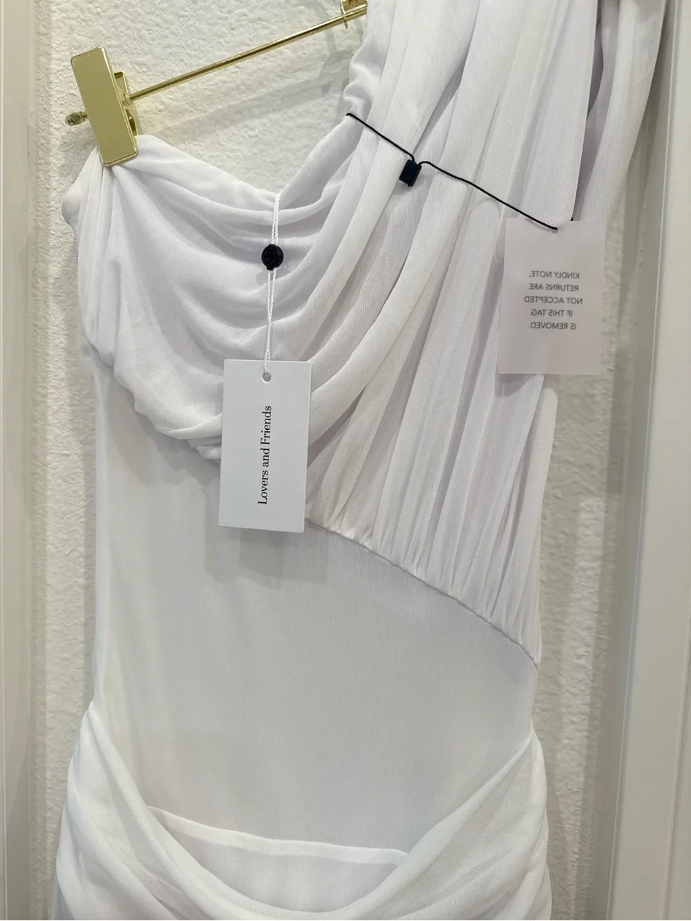 Lovers and Friends Estella One Shoulder White Maxi Dress NWT Size M - Picture 4 of 6